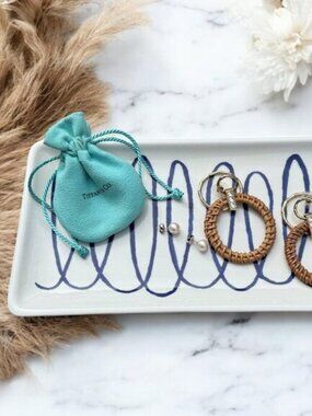 Kate Spade New York Rectangular Charlotte Street Blue Swirl Ceramic Tray 10"X5"